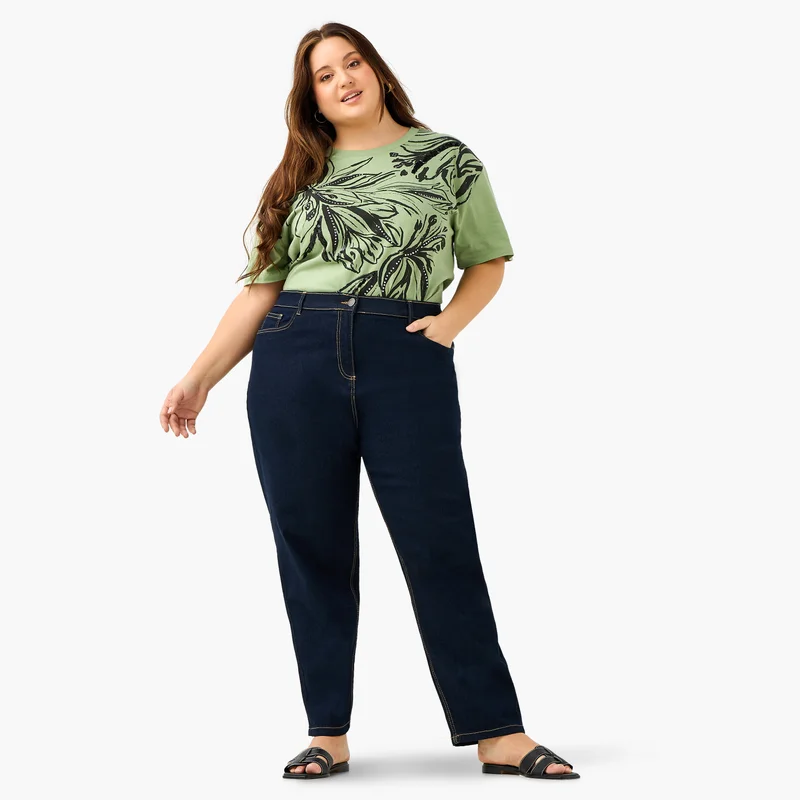Ulla Popken Plus Size Ulla Popken Straight Fit Jeans