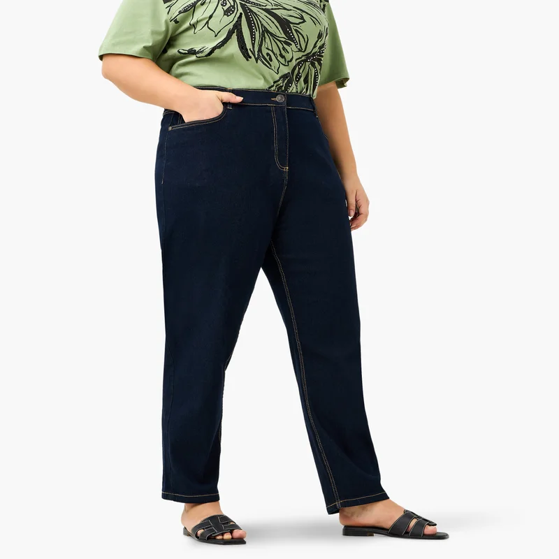 Ulla Popken Plus Size Ulla Popken Straight Fit Jeans