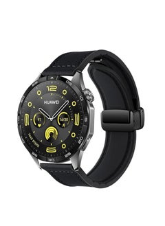 KENSUO 22mm Leather Watch Strap Compatible with Huawei GT5 46mm GT4 46mm/GT3 46mm/GT3 Pro/Watch 3/GT2e/GT2 pro/GT5 pro/GT2 42mm 46mm Replacement Strap Black  - Image 2