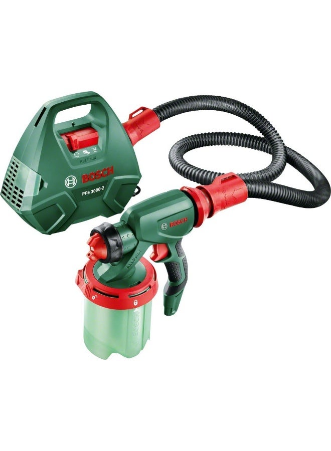 BOSCH Pfs 3000-2 Paint Spray System, 650 Watt, Large 1,000-Ml Paint Container, for Indoor And Outdoor Jobs