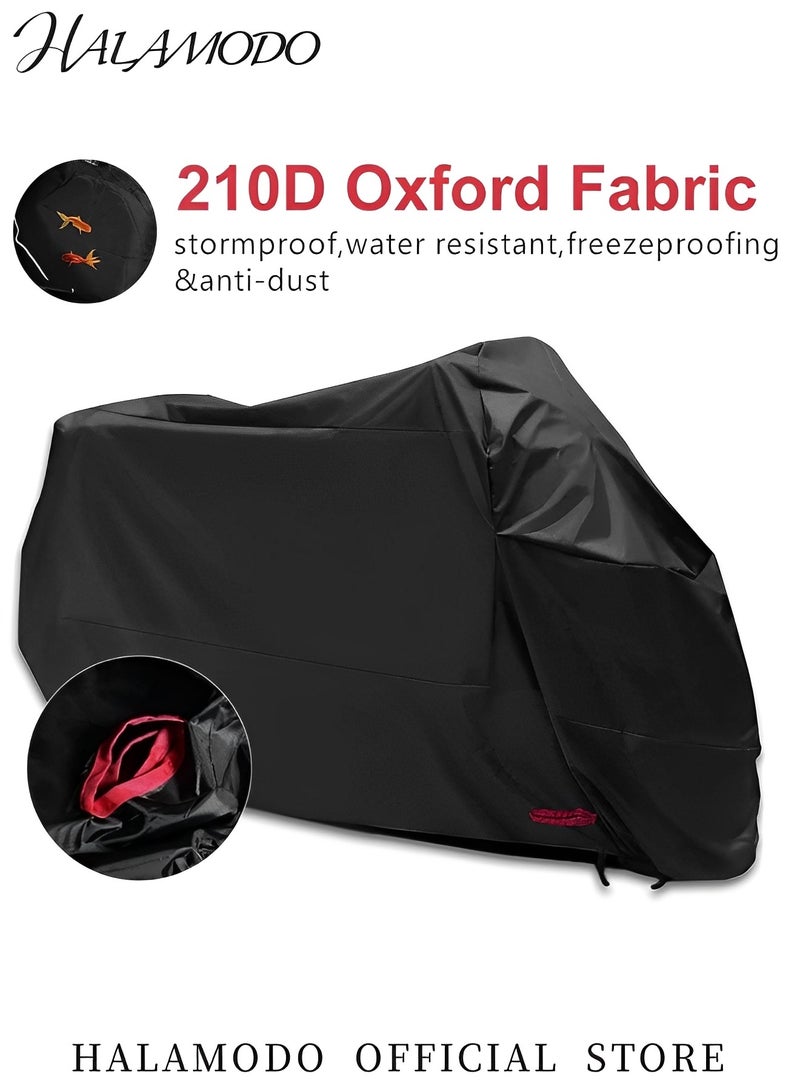 HALAMODO Universal Motorcycle Cover Moto Raincoat Waterproof Protection Cover with Lock Hole Dust Rain Sun UV Dust Wind Proof Covers Oxford Cloth Covers - Image 3