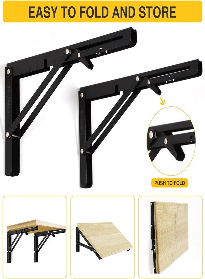 EARTHCONE L Shape Bracket 30cm Kitchen, Balcony, Bathroom and Household Wall Mounted Collapsible Standing Shelf Brackets with Screws, Decorative Corner Shelf Supporter Wall Rack (2Pair) - Image 5