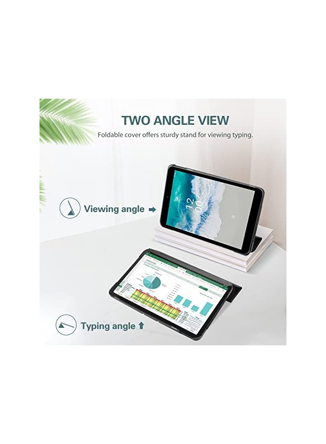 Procases For Nokia T10 Tablet Case 8.0 Inch 2022, Trifold Slim Stand Cover Hard Shell Folio Lightweight Case Smart Cover For 8.0” Nokia Tablet T10 2022 Release -Black - Image 4