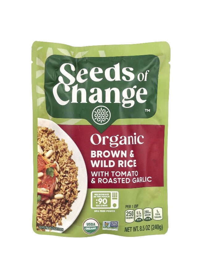 SEEDS OF CHANGE Seeds of Change, Organic Brown & Wild Rice with Tomato & Roasted Garlic, 8.5 oz (240 g)  - Image 1