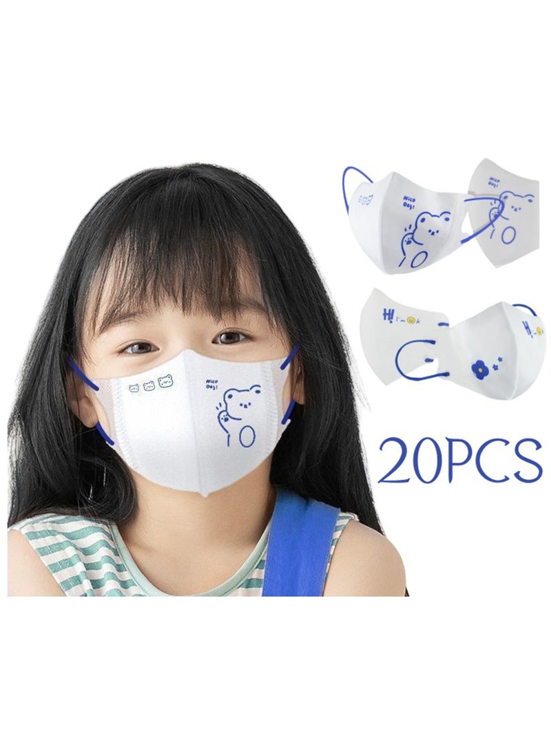 Eilimi 20PCS Disposable Kids Face Mask,3 Layer Protection,Suitable Children Small Size Age 3-12 - Image 1