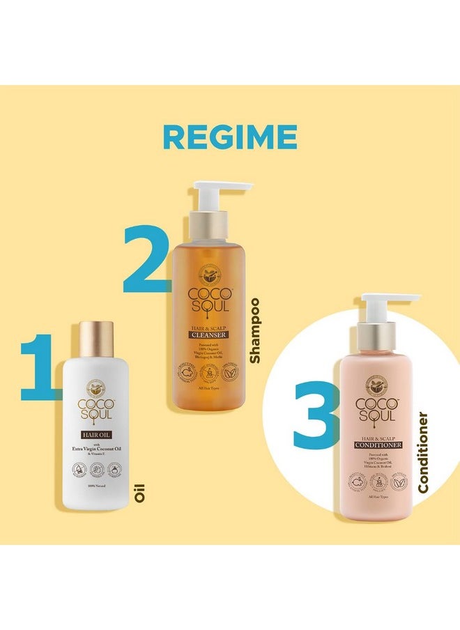 Coco Soul Hair + Scalp Conditioner With Coconut & Ayurveda For Frizz-Free | Shiny | Strong & Silky Hair Paraben & Sulphate Free | 200Ml  - Image 3