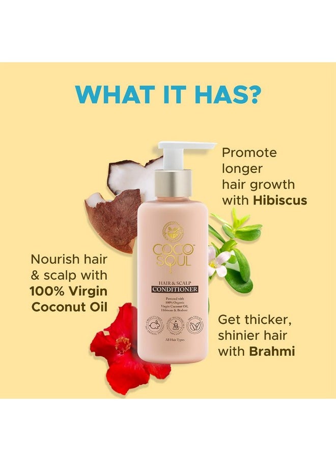 Coco Soul Hair + Scalp Conditioner With Coconut & Ayurveda For Frizz-Free | Shiny | Strong & Silky Hair Paraben & Sulphate Free | 200Ml  - Image 2