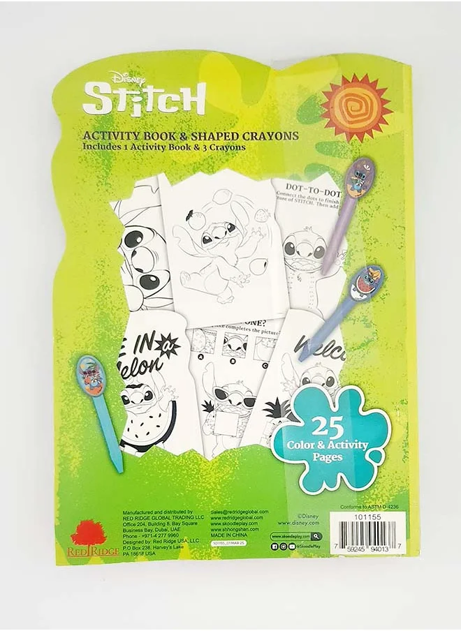 Disney Stitch Activity Book and Shaped Crayons