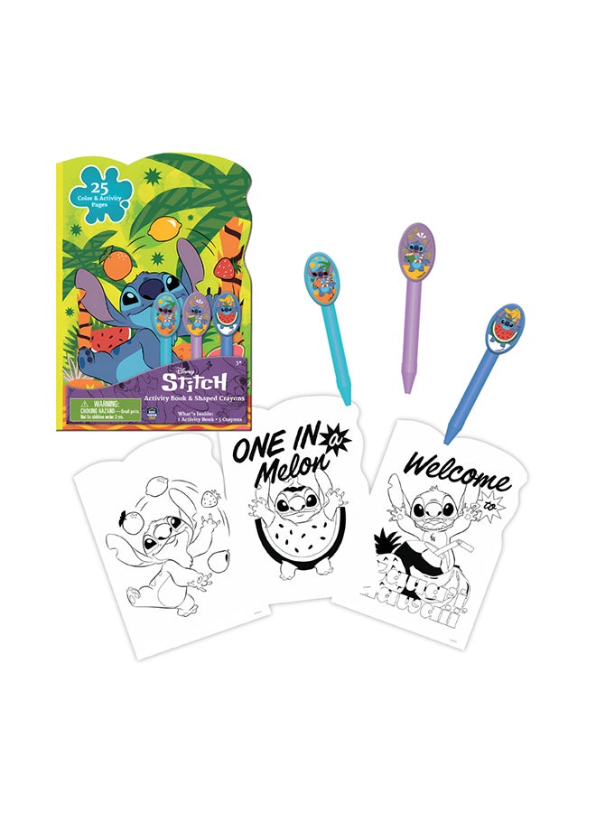 Disney Stitch Activity Book and Shaped Crayons | 25 Color and Activity Pages | Leaning & Educational Activity For Kids | Age 3+ - Image 2