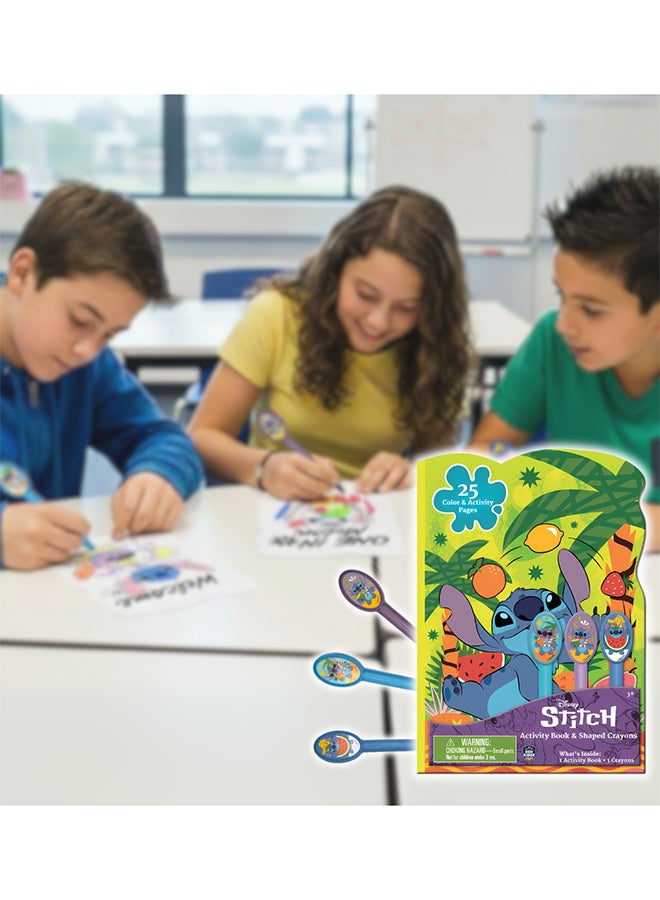 Disney Stitch Activity Book and Shaped Crayons | 25 Color and Activity Pages | Leaning & Educational Activity For Kids | Age 3+ - Image 4