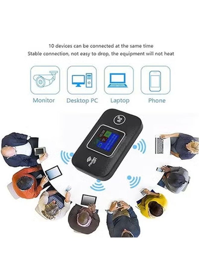 عام جهاز توجيه WiFi محمول 4G LTE، سرعة عالية تصل إلى 300 ميجابت في الثانية في آسيا للسفر المحمول، مودم WiFi مدعوم بUSB مع فتحة بطاقة SIM، يمكن مشاركته مع ما يصل إلى 10 أجهزة - Image 2