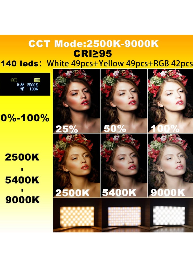 Excefore RGB LED Light for Camera Dimmable 360° Portable Battery 3100 mAh CRI95+ 2500K-9000K with Cold Shoe Mount Compatible Vlog Photography TikTok Living  - Image 5