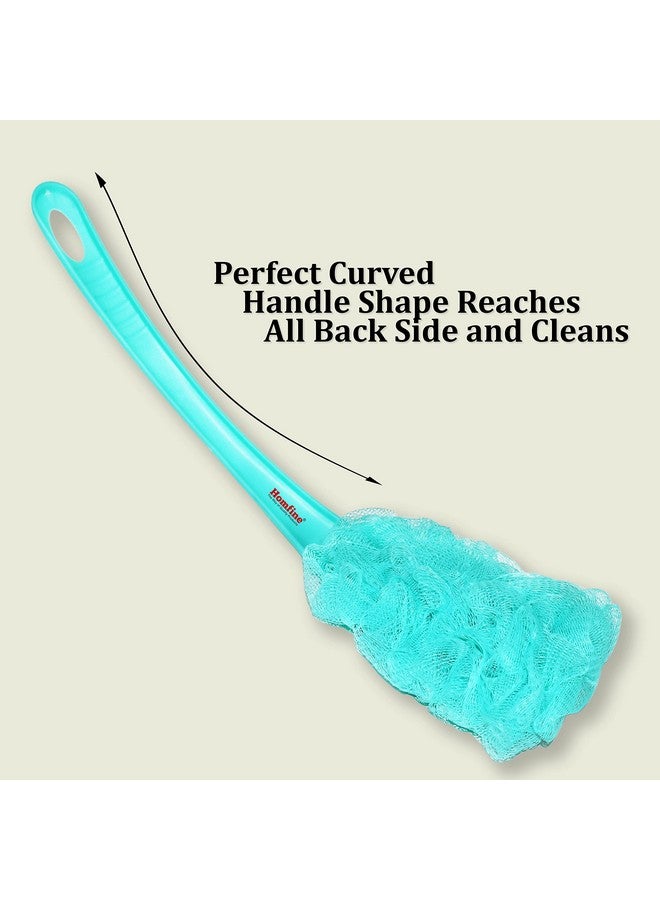  هومفين فرشاة إسفنجية للاستحمام من هومفاين بمقبض طويل للتدليك والتدليك والتنظيف (1U، أخضر مائي) - Image 3