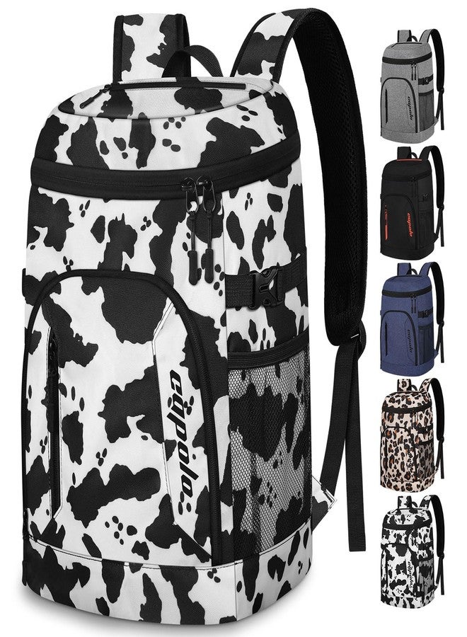 Capolo Cooler Backpack for Men Women Insulated Backpack Cooler Leak Proof Large Capacity Thermal Bag Beverage Soft Cooler Bag Lunch Backpack for Travel Picnic Hiking Cowprint 30 Cans - Image 1