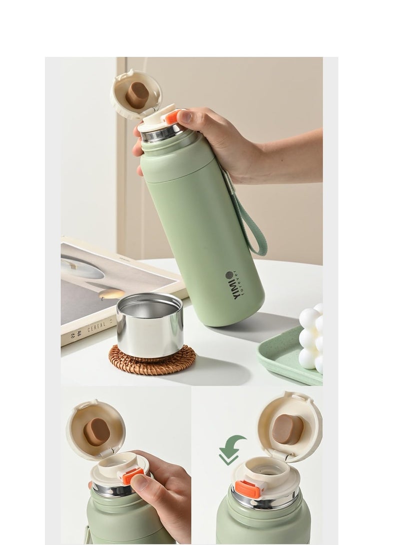 TYCOM Thermal isulated Water Bottle 600 ML Stainless Steel Double Wall Vacuum insulated Water Bottles for Hot Cold Water Gym Bottle Flask Bottle White.  - Image 3