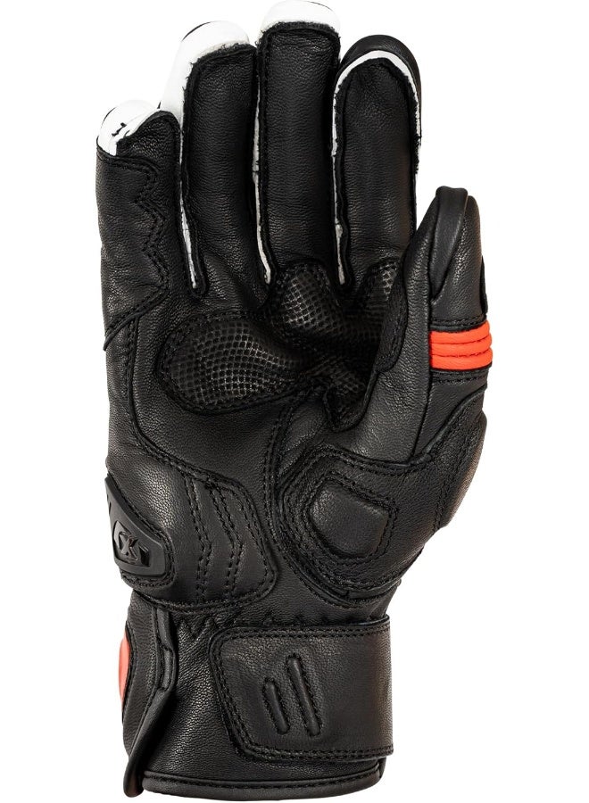 Oxford Oxford Men's Cypher 1.0 Short Leather Motorcycle Gloves, Black/Red/White, L  - Image 2