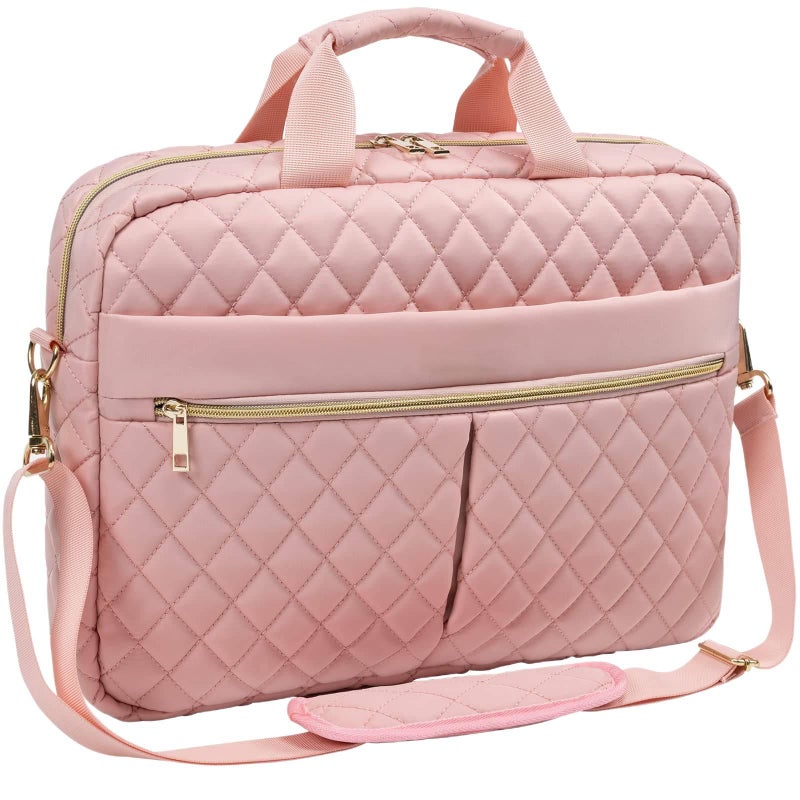 Messenger Briefcase with Business and Laptop for Work Travel with Large Capacity Document Organizer and Daily Office Carry Pink - Image 1