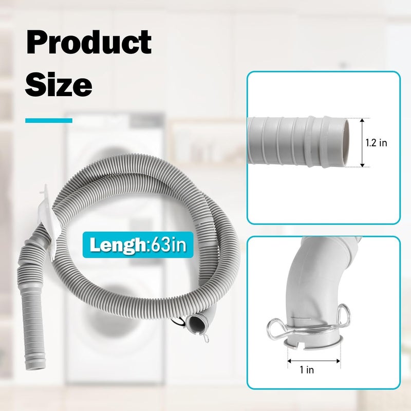 Vyakv NEW AEM73732901 Washer Drain Hose Assembly Compatible with LG Kenmore Washer Replacement AEM74053001 AEM74073303 MEJ62685201 2702257 PS8749199 AP5783629 - Image 2