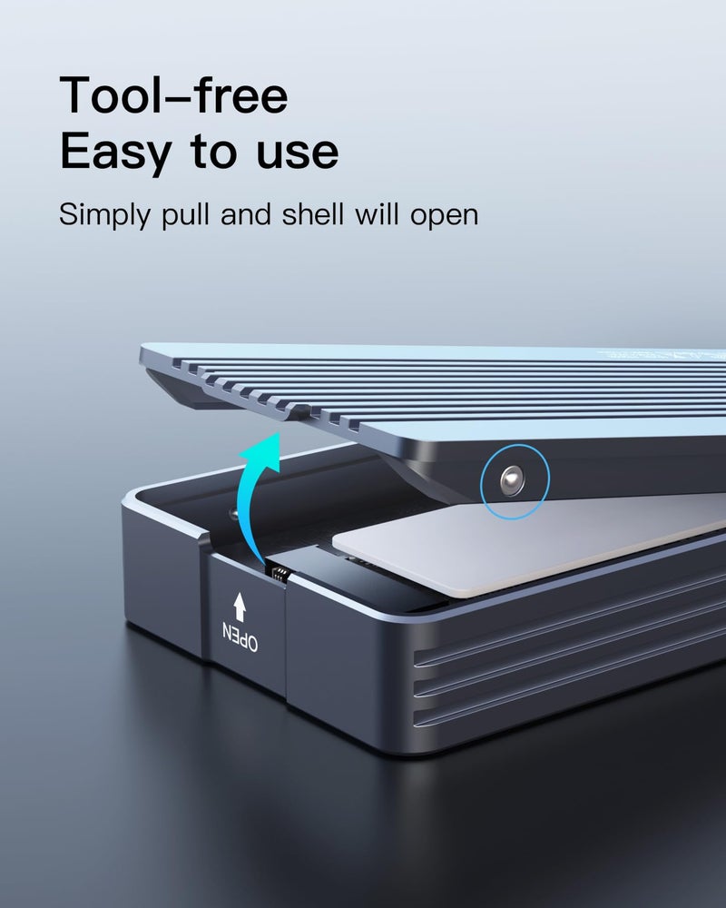 Inateck 40Gbps M.2 NVMe SSD Enclosure, Aluminum Hard Drive Enclosure, USB 4.0/Thunderbolt 4, No Tools Required Installation, Supports 2230/2242/2260/2280 SSDs, M-Key, FE2028 - Image 4