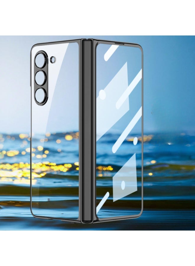 general for Samsung Galaxy Z Fold 7 plating Case Clear with Screen Protector, Slim Fit Light weight Crystal Hard PC Transparent Skin Cover - Image 1