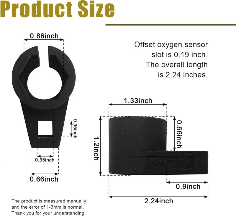 Aputue Offset Oxygen Sensor Socket, Durable 3/8 Inch 22mm, Specialized Oxygen Sensor Removal Tool for Vehicle Repair, Essential for Mechanics and Home Garage Use - Image 2