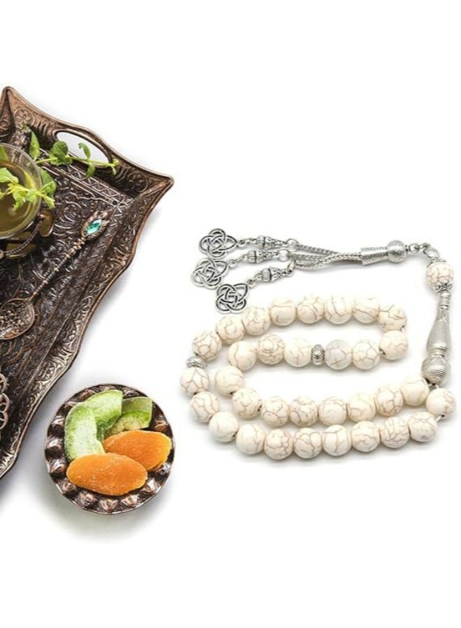 33 imitation turquoise Muslim prayer beads, daily prayer beads, original design 10mm Tasbih beads - Image 2