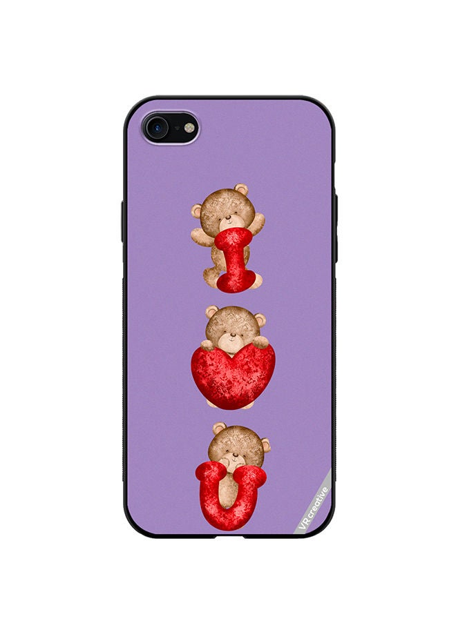 VR CREATIVE Protective Case Cover For Apple iPhone SE (2022) Bear I Love You Design Multicolour - Image 1