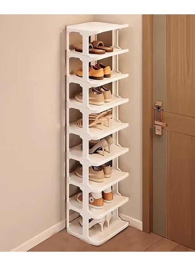 BLOOMING TIME 9-Layer Stacked Standing Shoe Rack, Simple Plastic Shoe Rack, Can Be Assembled At Will, Saving Space, White - Image 1