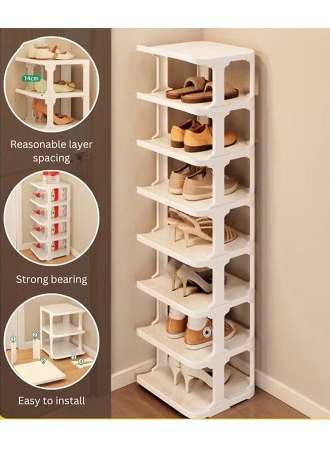 BLOOMING TIME 9-Layer Stacked Standing Shoe Rack, Simple Plastic Shoe Rack, Can Be Assembled At Will, Saving Space, White - Image 2