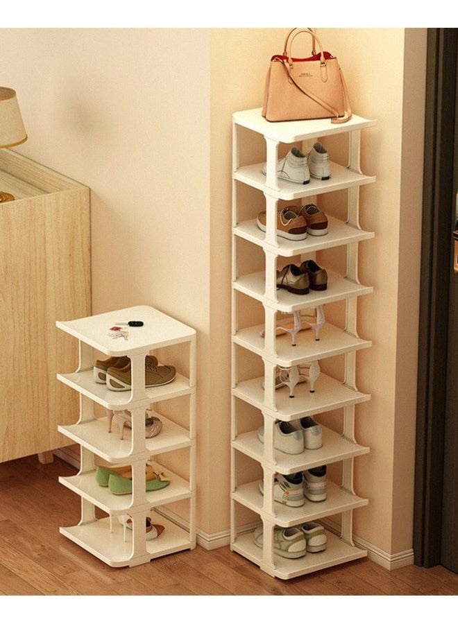BLOOMING TIME 9-Layer Stacked Standing Shoe Rack, Simple Plastic Shoe Rack, Can Be Assembled At Will, Saving Space, White - Image 4