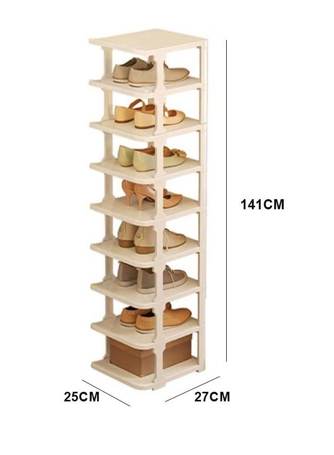 BLOOMING TIME 9-Layer Stacked Standing Shoe Rack, Simple Plastic Shoe Rack, Can Be Assembled At Will, Saving Space, White - Image 5