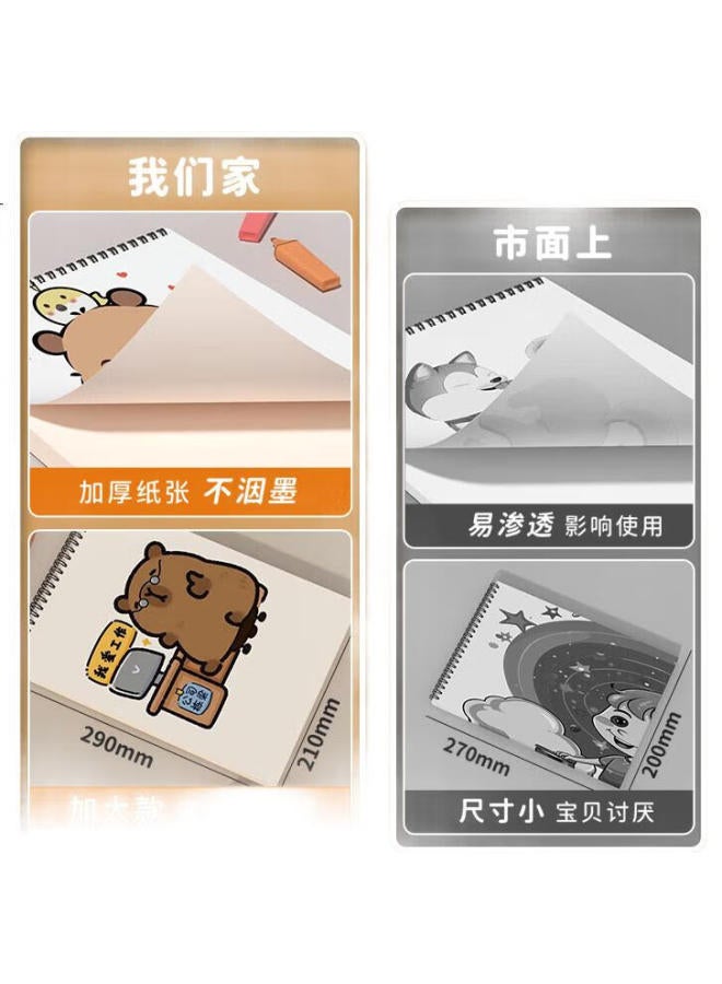 Simaa 4-Pack Capybara Drawing Books For Children, Art Sketchbooks For Kindergarten And Elementary School Students, Doodle And Sketching Books - Image 3