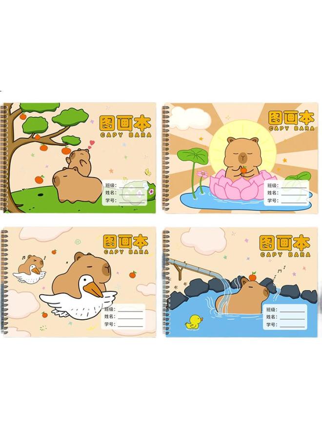 Simaa 4-Pack Capybara Drawing Books For Children, Art Sketchbooks For Kindergarten And Elementary School Students, Doodle And Sketching Books - Image 1