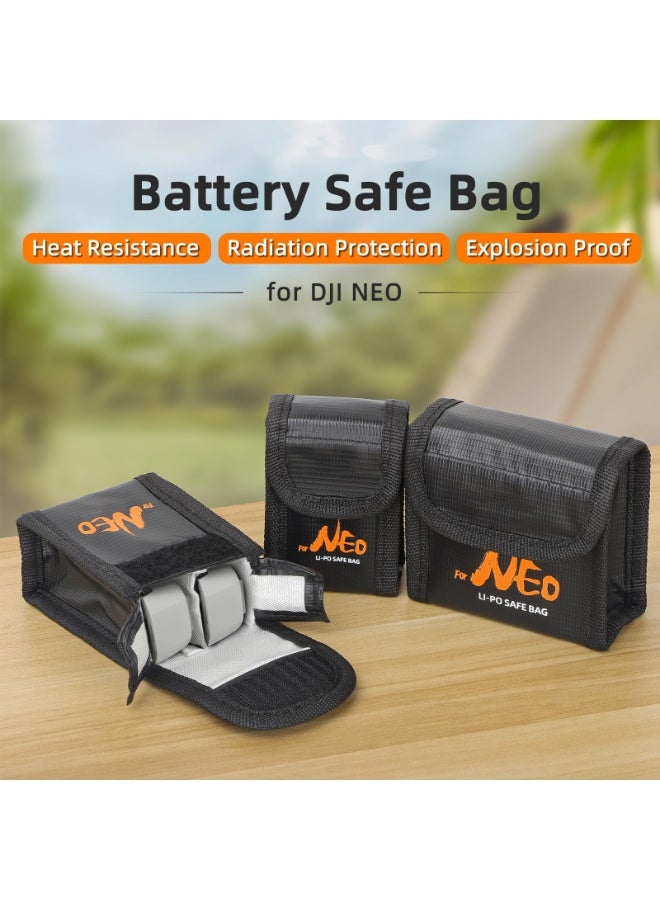 NEO Battery Safe Bag, Lipo Battery Bag For DJI Neo Batteries, Explosion-Proof Fireproof Lipo Batteries Protector, Storage Ffor DJI NEO Battery Accessories (For 3Pcs Batteries) - Image 3