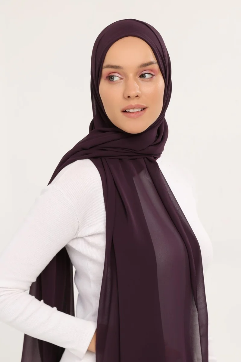 التوبة Ready Practical Luxury Neck Collar Bonnet Chiffon Shawl