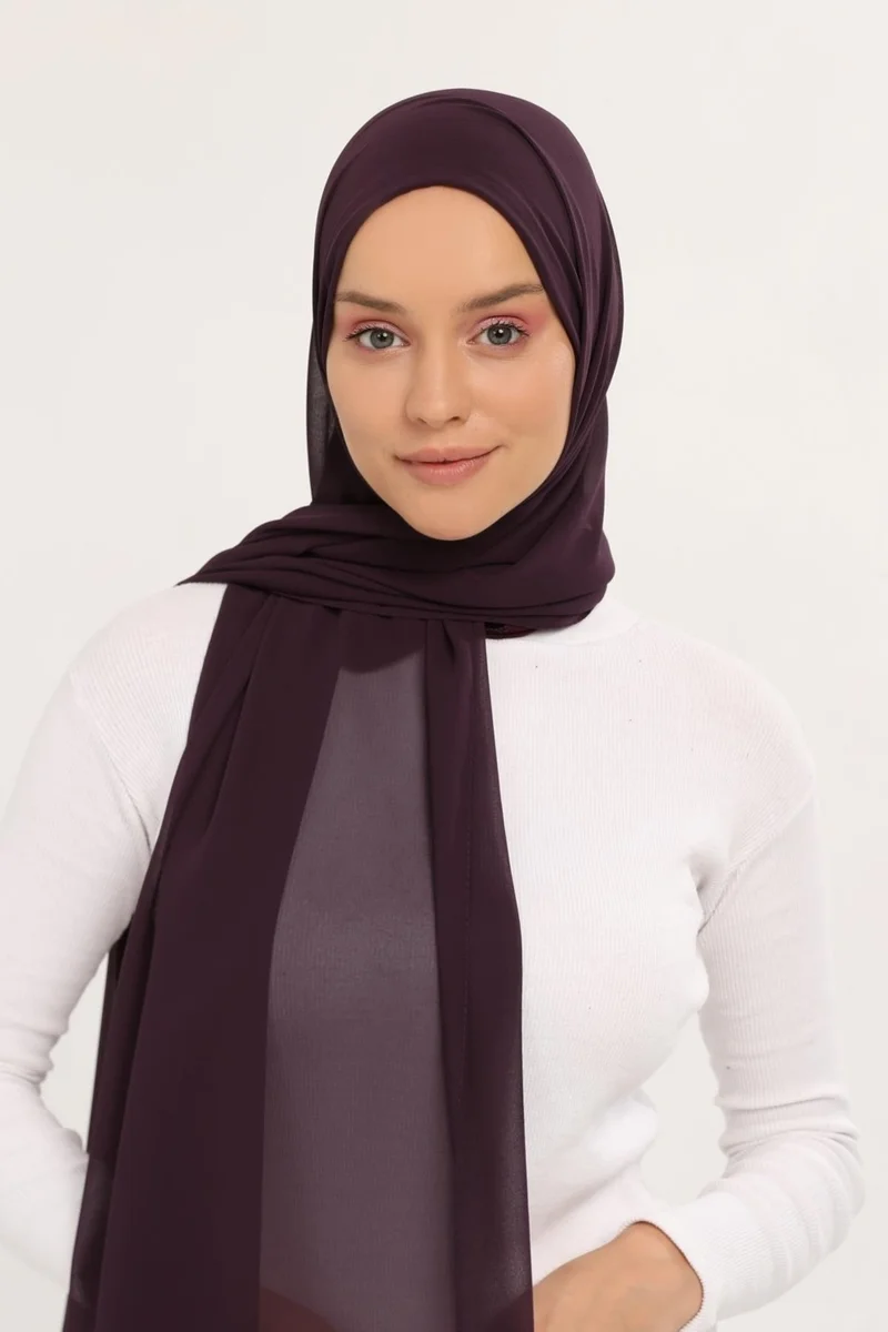 التوبة Ready Practical Luxury Neck Collar Bonnet Chiffon Shawl