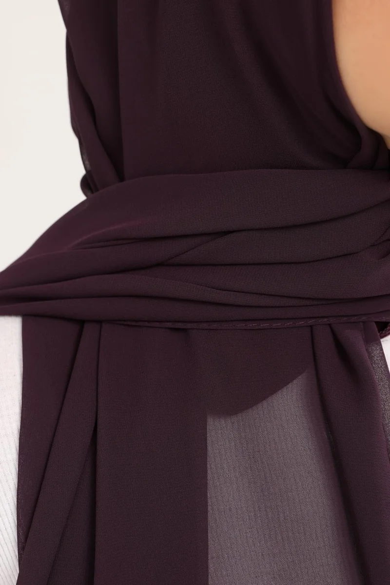 التوبة Ready Practical Luxury Neck Collar Bonnet Chiffon Shawl