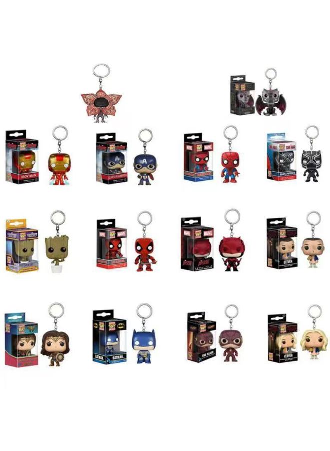 Sales Explosions Iron Man Spider-Man Black Panther Captain America Toy Keychain Pendant Around-Color:Monster Story Short Hair Eleven-Height:4cm - Image 2