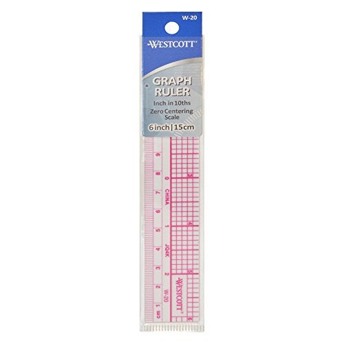 Westcott Transparent 10ths Graph Ruler, Dual Scales, Zero-Centering, Back-to-School, School Supplies, Classroom Supplies, 6-Inch - Image 3
