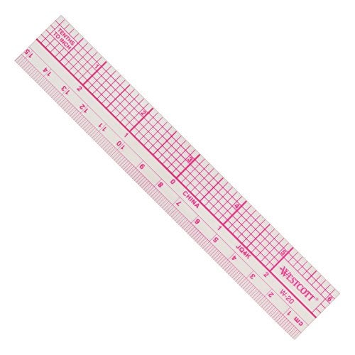 Westcott Transparent 10ths Graph Ruler, Dual Scales, Zero-Centering, Back-to-School, School Supplies, Classroom Supplies, 6-Inch - Image 1
