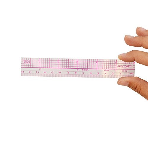 Westcott Transparent 10ths Graph Ruler, Dual Scales, Zero-Centering, Back-to-School, School Supplies, Classroom Supplies, 6-Inch - Image 2