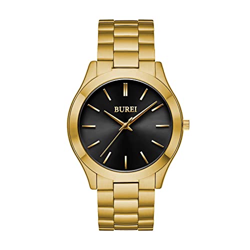 BUREI Cool Wrist Watches for Men, Stainless Steel Quartz Waterproof Watches, Refined Gifts for Men, Boyfriend, Husband, Dad - Image 1