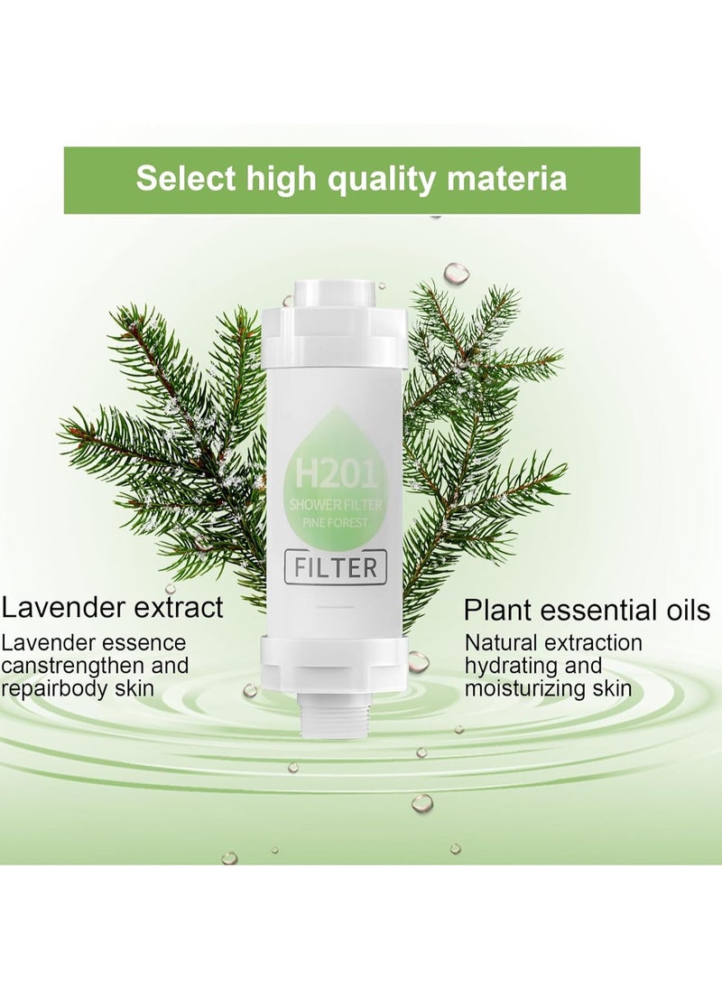 H201 Shower Head Filter - Vitamin C Shower Infuser , Hard Water Softener, Chlorine & Fluoride Shower Filter, Water Purifying Filtered Shower Head with Beads, Reduce Hair Loss & Dry Skin Ideal for Hard Water  - Image 2