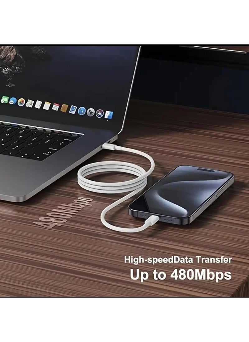 Generic - Fabric iPhone cable Type C to Type C (USB C to USB C) for the iPhone 16/16 Plus/16 Pro/16 Pro Max/15 Pro Max series, Galaxy devices, Huawei, Xiaomi, Honor, Oppo, some tablets and laptops - Image 1