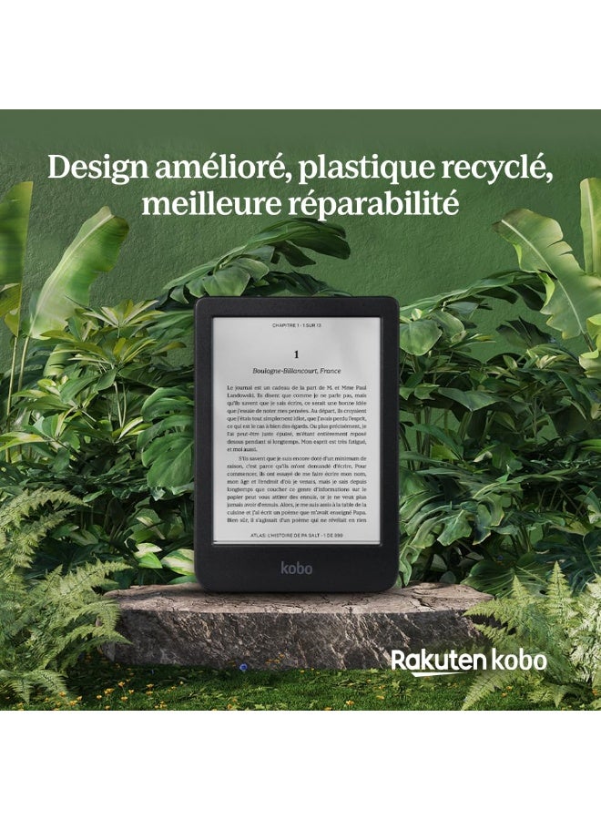 كوبو قارئ الكتب الإلكترونية Kobo Clara BW | شاشة لمس مقاس 6 بوصات خالية من الوهج مع ComfortLight PRO | وضع داكن | يدعم الكتب الصوتية | مقاوم للماء | سعة تخزين 16 جيجابايت | أسود - Image 4