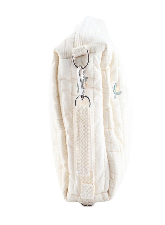 Naroote Diaper Bag, Baby Tote Bag Quilted Cotton Cute Pattern Nappy Diaper Storage Bag with Stroller Hooks Portable Stroller Baby Diaper Bag Diaper Bag Organizer Pouches for Baby Bottles - Image 1