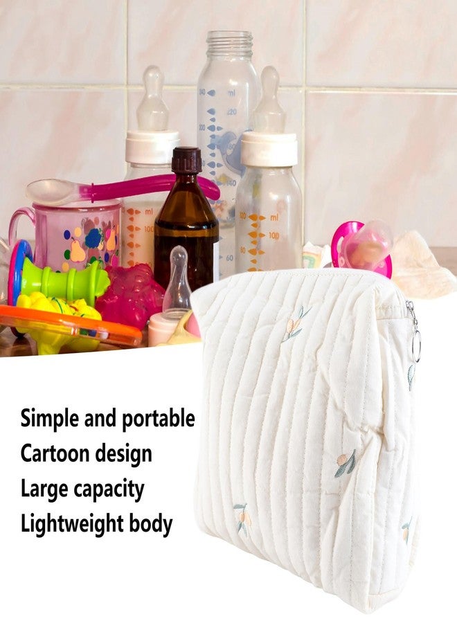 Naroote Diaper Bag, Baby Tote Bag Quilted Cotton Cute Pattern Nappy Diaper Storage Bag with Stroller Hooks Portable Stroller Baby Diaper Bag Diaper Bag Organizer Pouches for Baby Bottles - Image 3