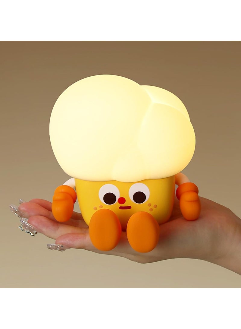 Rechargeable Cute Night Light for Kids Room with Timer, Silicone Touch Night Light for Baby Nursery, Dimmable Cute Lamp for Bedrooms, Breastfeeding, Night Light for Kids (Popcorn Lamp) - Image 1