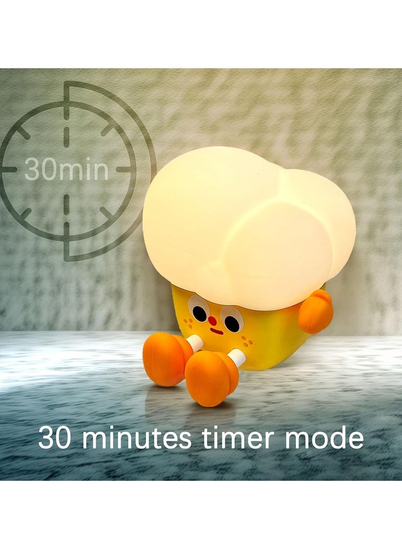 Rechargeable Cute Night Light for Kids Room with Timer, Silicone Touch Night Light for Baby Nursery, Dimmable Cute Lamp for Bedrooms, Breastfeeding, Night Light for Kids (Popcorn Lamp) - Image 4