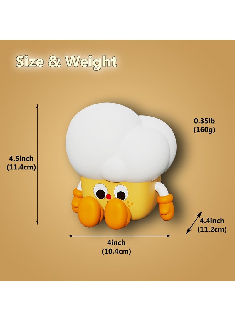 Rechargeable Cute Night Light for Kids Room with Timer, Silicone Touch Night Light for Baby Nursery, Dimmable Cute Lamp for Bedrooms, Breastfeeding, Night Light for Kids (Popcorn Lamp) - Image 5